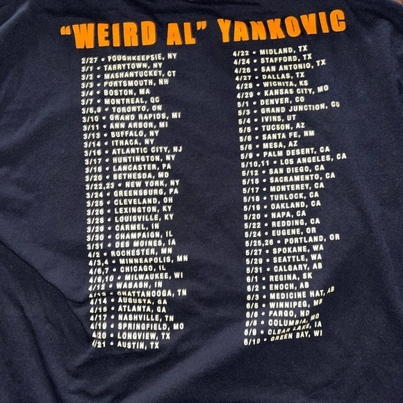 Weird Al Yankovic US Tour Concert Shirt: Adult 2XL: Band Merch: GUC - Picture 5 of 5